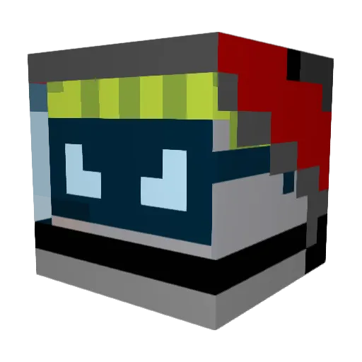 SpacemenSpif Minecraft avatar head, 3D render