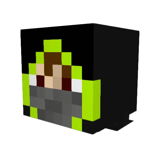 Spaceninjah Minecraft avatar head, 3D render