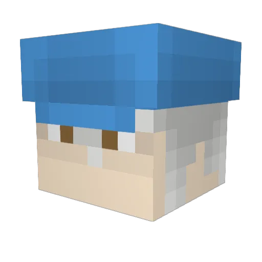 Spadeface Minecraft avatar head, 3D render