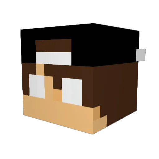 Spadreal Minecraft avatar head, 3D render