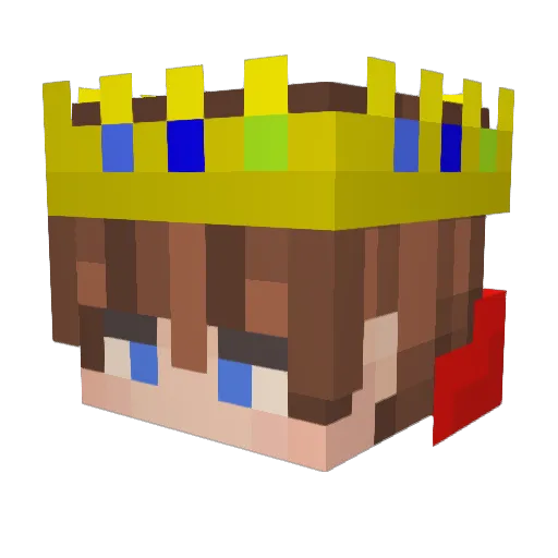 Spafton Minecraft avatar head, 3D render