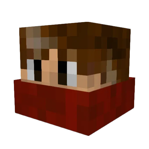 Spaggetoni Minecraft avatar head, 3D render