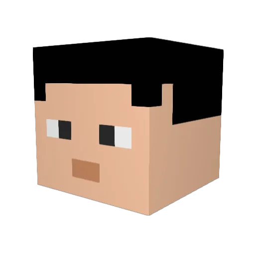 Spaggles Minecraft avatar head, 3D render
