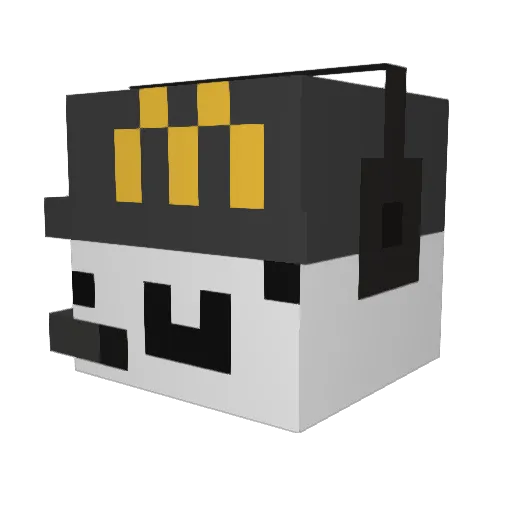 SpaghetLord28 Minecraft avatar head, 3D render