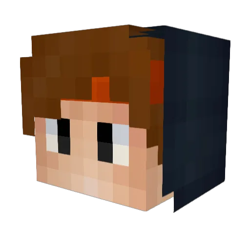 Spaghetti Minecraft avatar head, 3D render