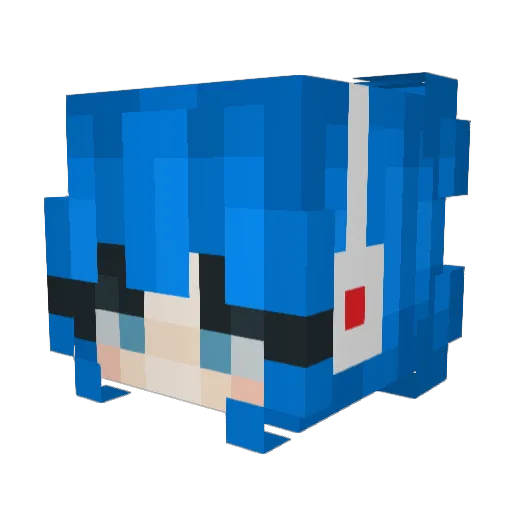 SpaghettiBot Minecraft avatar head, 3D render