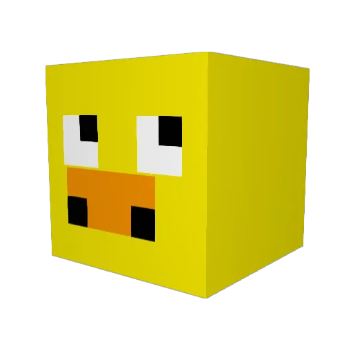 SpaghettiDuck Minecraft avatar head, 3D render