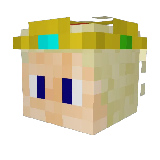 SpaghettiIX Minecraft avatar head, 3D render