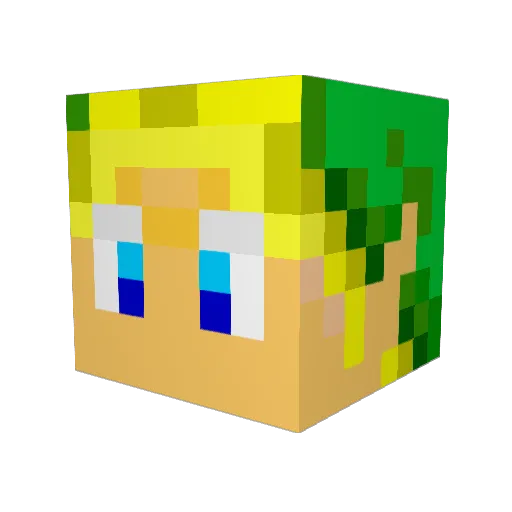 Spaghettios07 Minecraft avatar head, 3D render