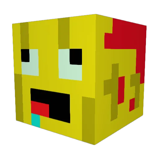 Spagueton Minecraft avatar head, 3D render