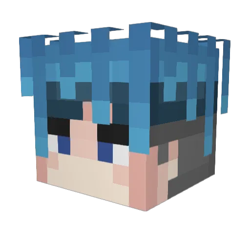 Spaidik Minecraft avatar head, 3D render