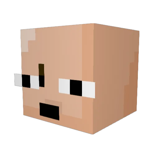 Spamchou Minecraft avatar head, 3D render