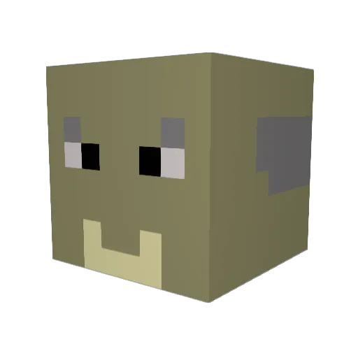SpanakMC Minecraft avatar head, 3D render