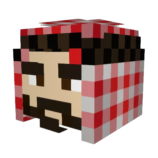 SpandauLebt Minecraft avatar head, 3D render