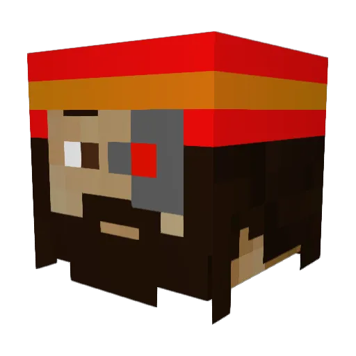 SpanishVegiCube Minecraft avatar head, 3D render