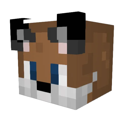 Spanksie Minecraft avatar head, 3D render