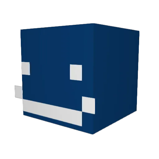 Spannked Minecraft avatar head, 3D render