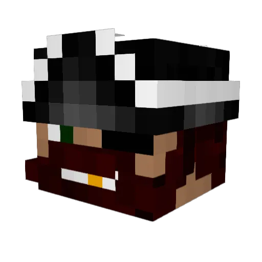 Sparclen Minecraft avatar head, 3D render