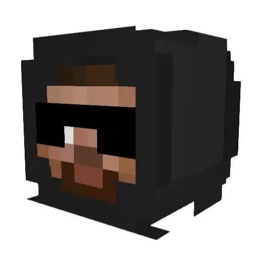 Sparged Minecraft avatar head, 3D render