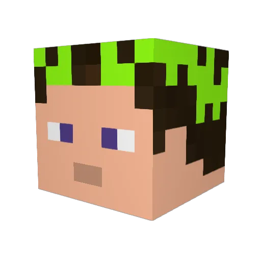 Spark015 Minecraft avatar head, 3D render