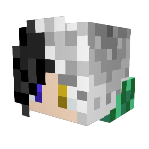 Spark__05 Minecraft avatar head, 3D render