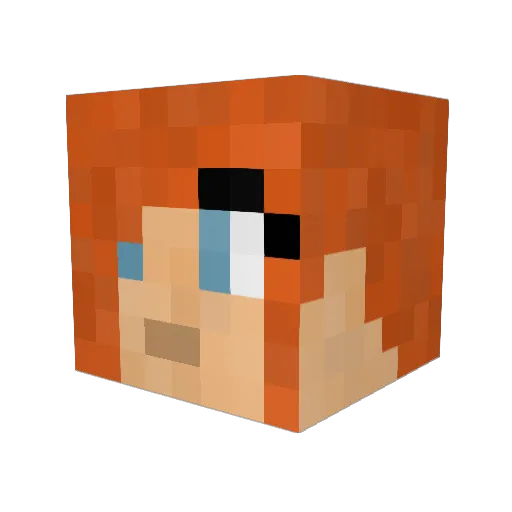 Sparkieboo Minecraft avatar head, 3D render