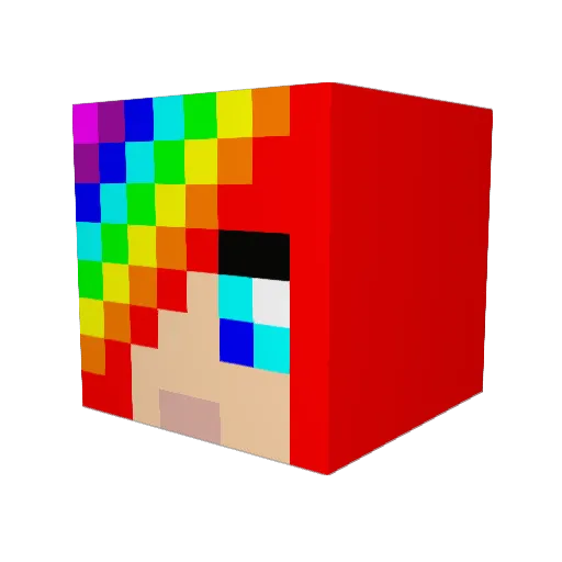Sparkle_glow Minecraft avatar head, 3D render
