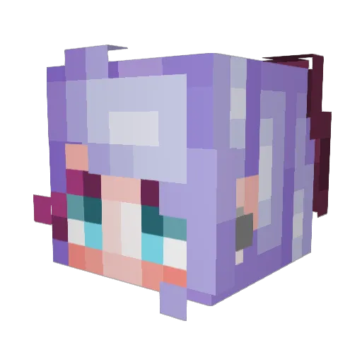 Sparklings Minecraft avatar head, 3D render