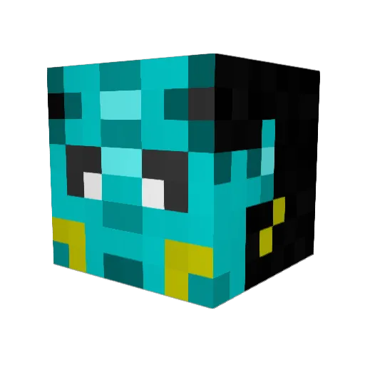 Sparkupz Minecraft avatar head, 3D render