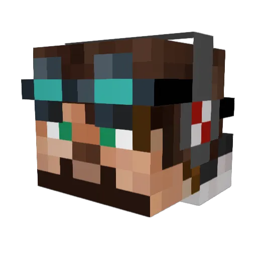 SparkyDuctTape Minecraft avatar head, 3D render