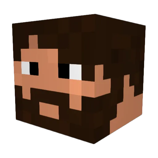 SparkyMalarky Minecraft avatar head, 3D render