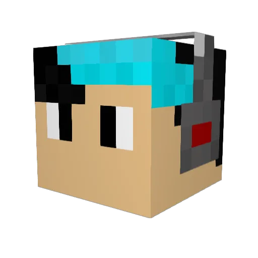 SparkySharkhead Minecraft avatar head, 3D render