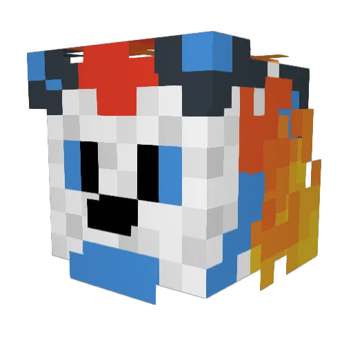 SparkyTheNardo Minecraft avatar head, 3D render