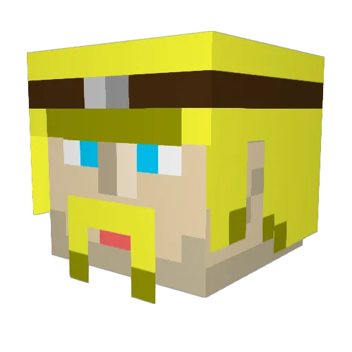 Sparkyla Minecraft avatar head, 3D render