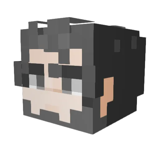 SparrowFactory Minecraft avatar head, 3D render