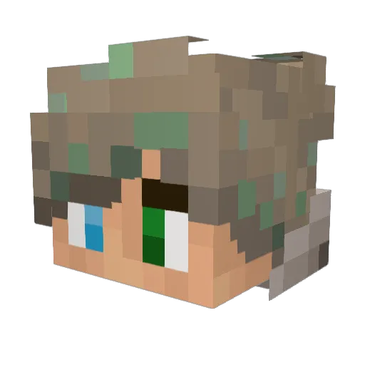 Sparsh2w Minecraft avatar head, 3D render