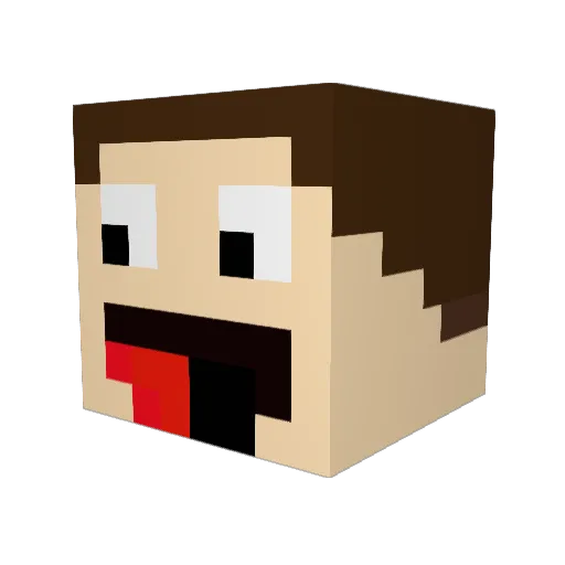 SpartaJoga Minecraft avatar head, 3D render