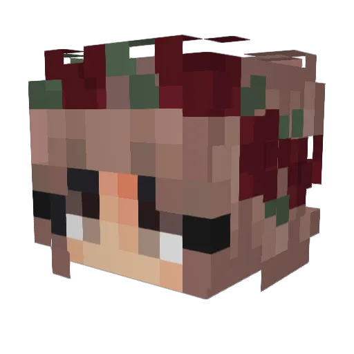Sparther Minecraft avatar head, 3D render