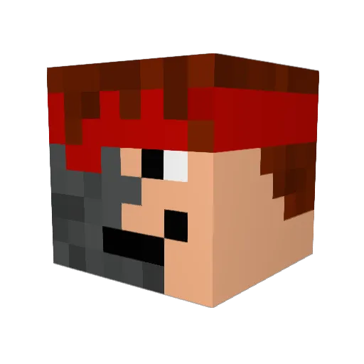 Sparty_77 Minecraft avatar head, 3D render