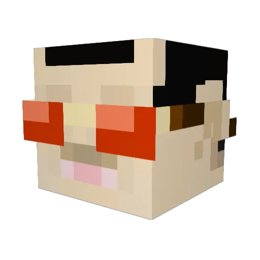 Spataponchio Minecraft avatar head, 3D render