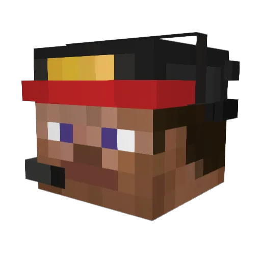 Spatenflosse Minecraft avatar head, 3D render