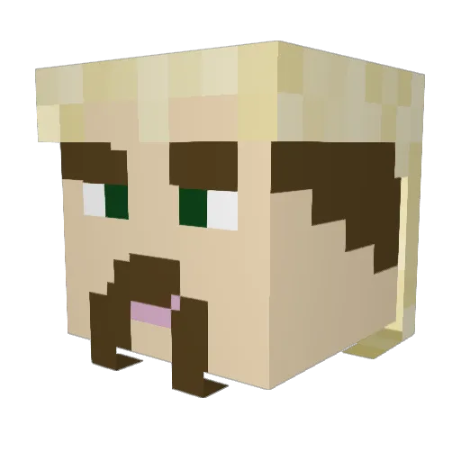 Spatzzle Minecraft avatar head, 3D render