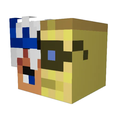 SpawnPlotCB1 Minecraft avatar head, 3D render