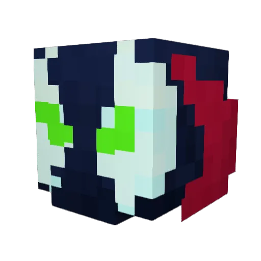 Spawncer Minecraft avatar head, 3D render