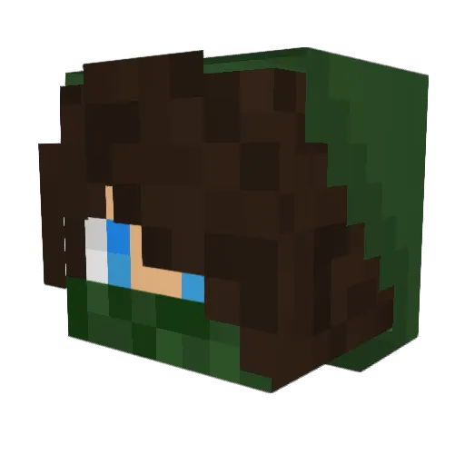 SpaxisYT Minecraft avatar head, 3D render