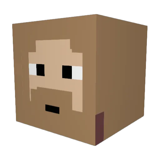 SpazzEC Minecraft avatar head, 3D render