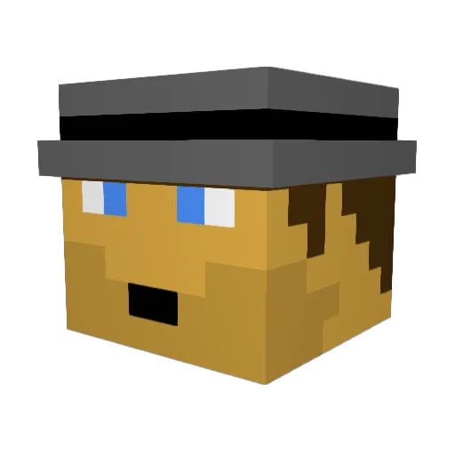 Spazzywulf Minecraft avatar head, 3D render