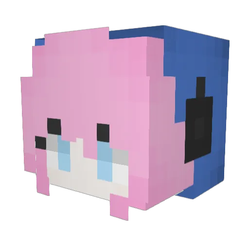Speacil Minecraft avatar head, 3D render