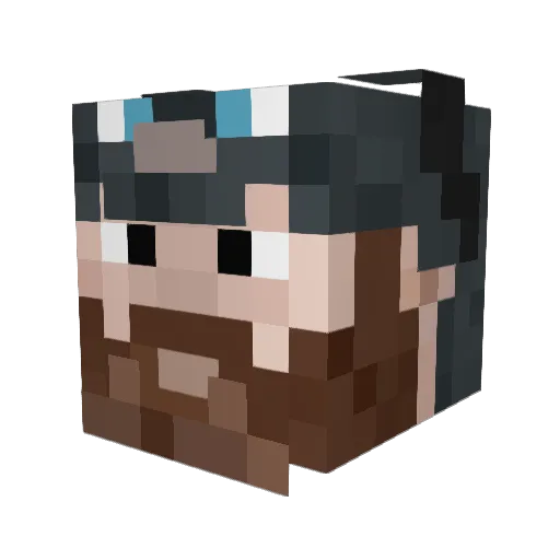 Specialted Minecraft avatar head, 3D render