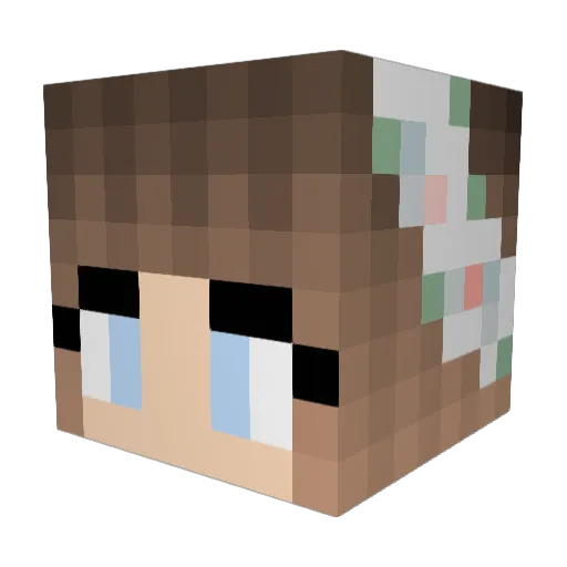 Speckleton Minecraft avatar head, 3D render